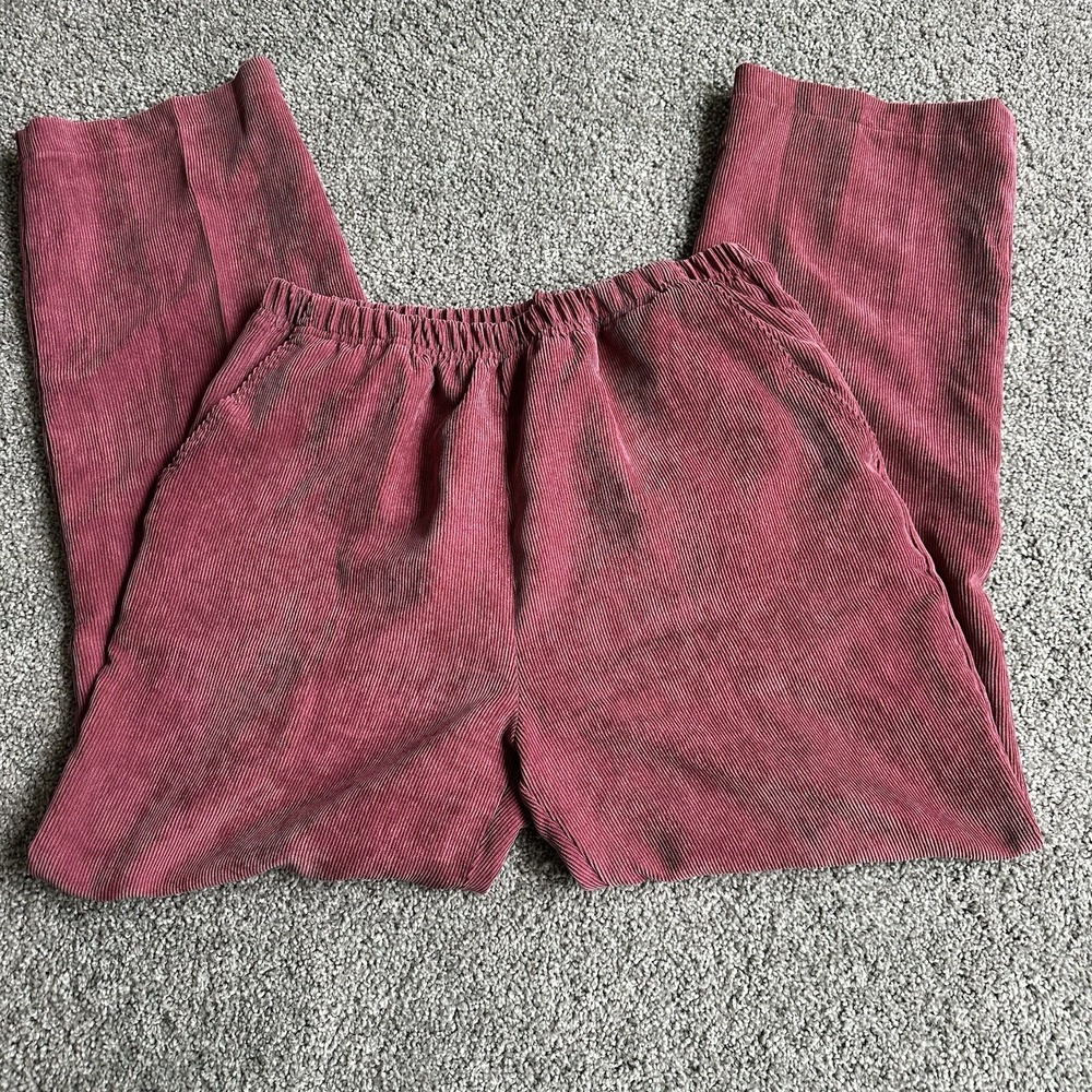 AMERICAN SWEETHEART Women's Size 14 Mauve Elastic Waist Corduroy Pull On Pants - Picture 2 of 8